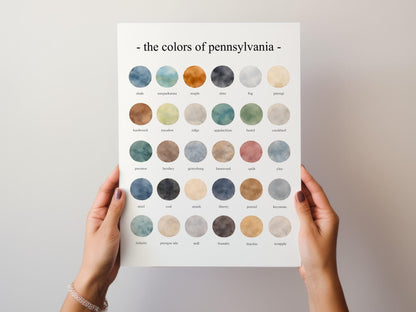 The Colors of Pennsylvania - Watercolor Print