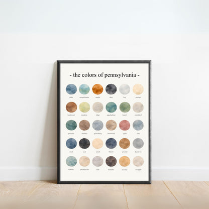 The Colors of Pennsylvania - Watercolor Print
