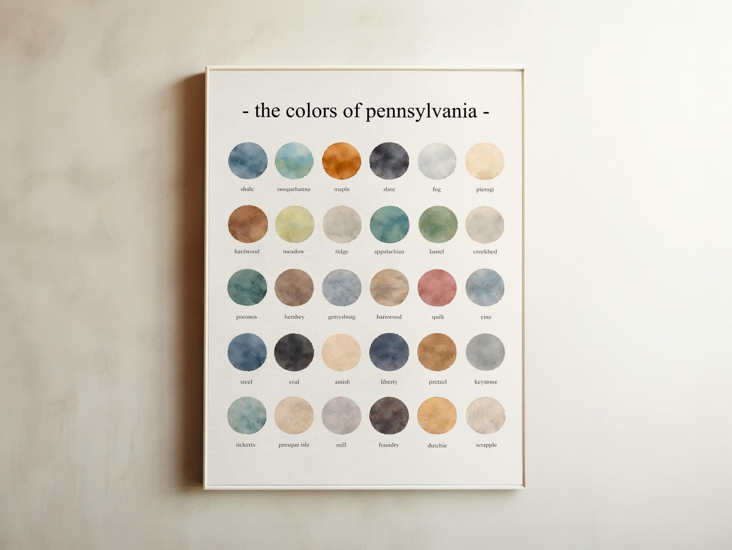 The Colors of Pennsylvania - Watercolor Print