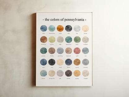 The Colors of Pennsylvania - Watercolor Print