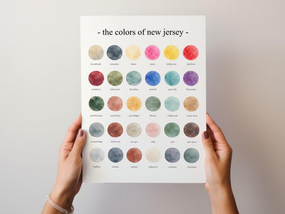 The Colors of New Jersey - Watercolor Print