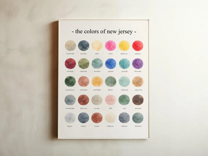 The Colors of New Jersey - Watercolor Print