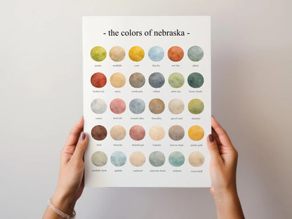 The Colors of Nebraska - Watercolor Print