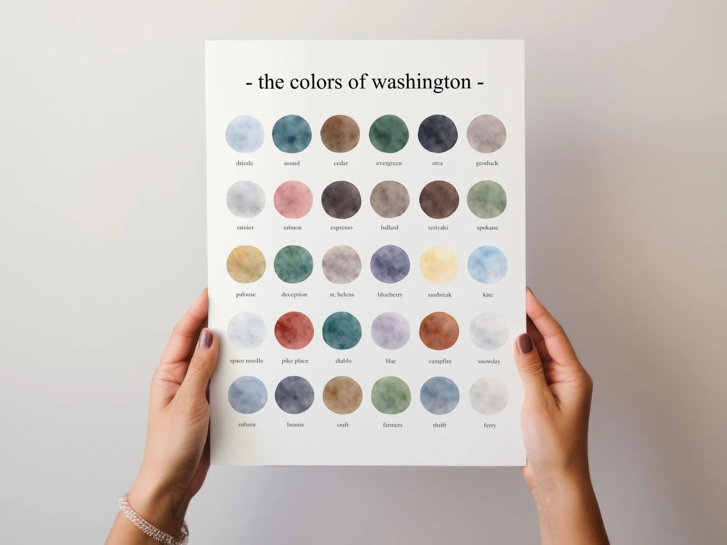 The Colors of Washington - Watercolor Print