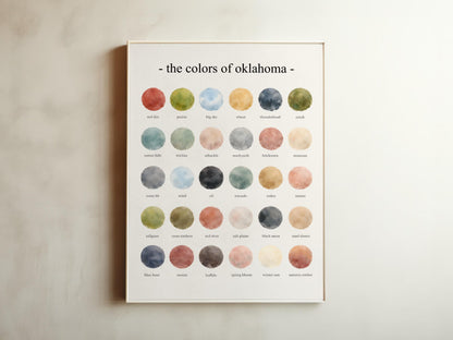 The Colors of Oklahoma - Watercolor Print