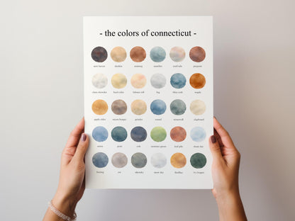 The Colors of Connecticut - Watercolor Print