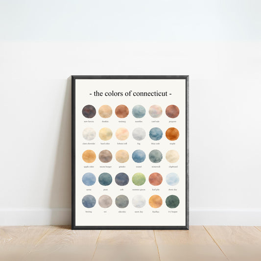 The Colors of Connecticut - Watercolor Print