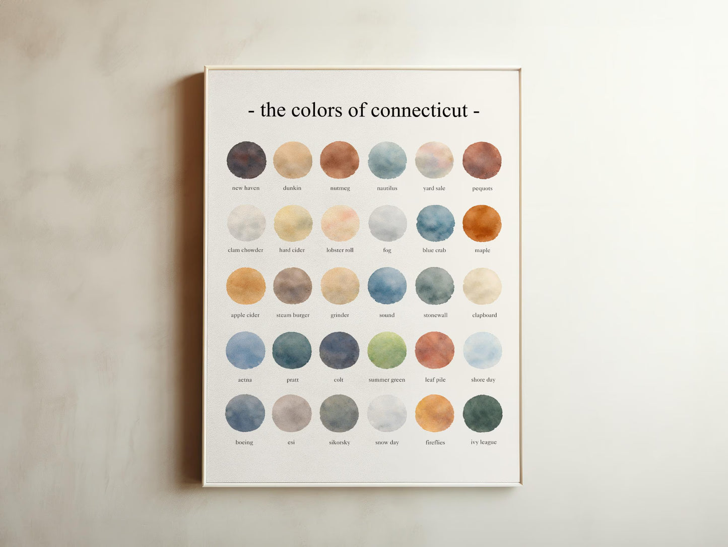 The Colors of Connecticut - Watercolor Print