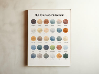 The Colors of Connecticut - Watercolor Print