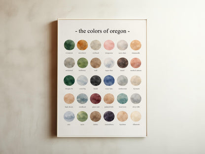 The Colors of Oregon - Watercolor Print