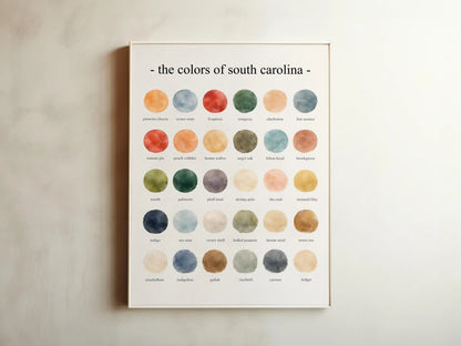 The Colors of South Carolina - Watercolor Print