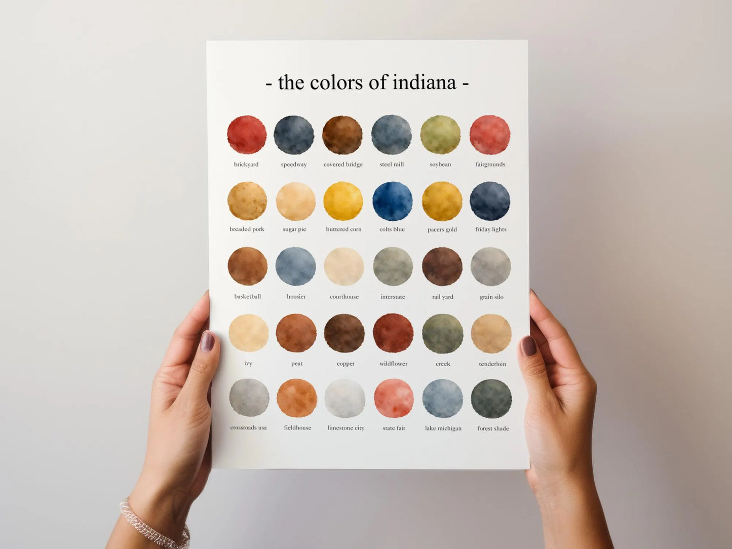 The Colors of Indiana - Watercolor Print