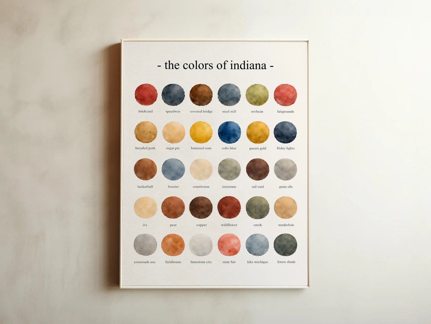 The Colors of Indiana - Watercolor Print