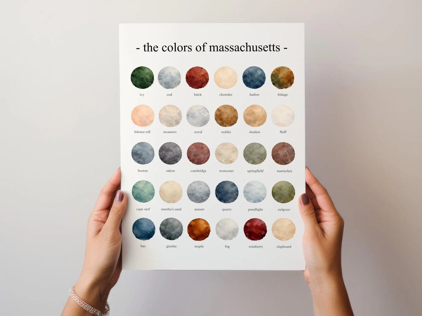 The Colors of Massachusetts - Watercolor Print