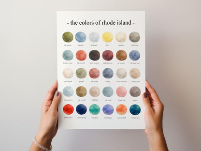 The Colors of Rhode Island - Watercolor Print