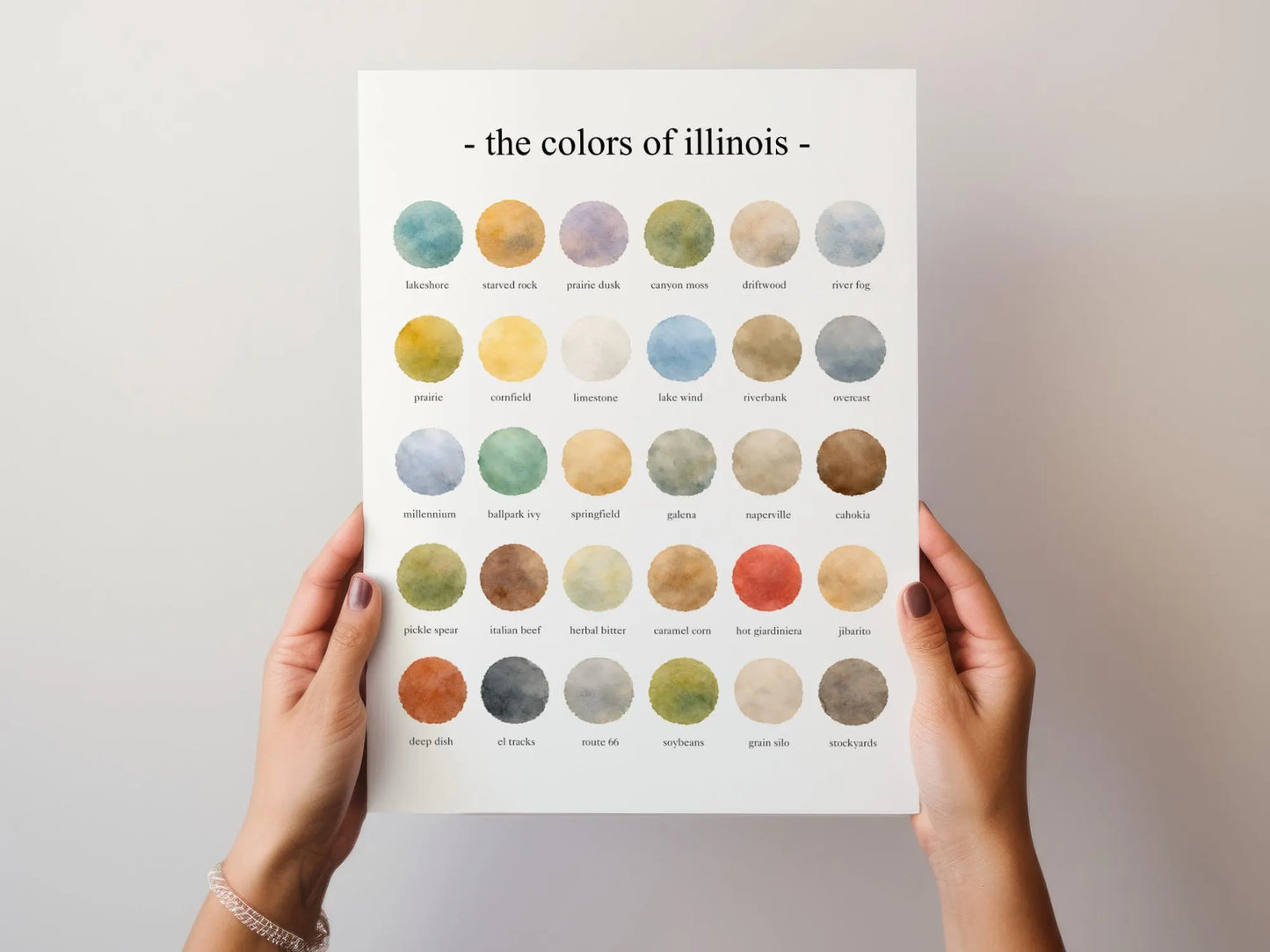 The Colors of Illinois - Watercolor Print