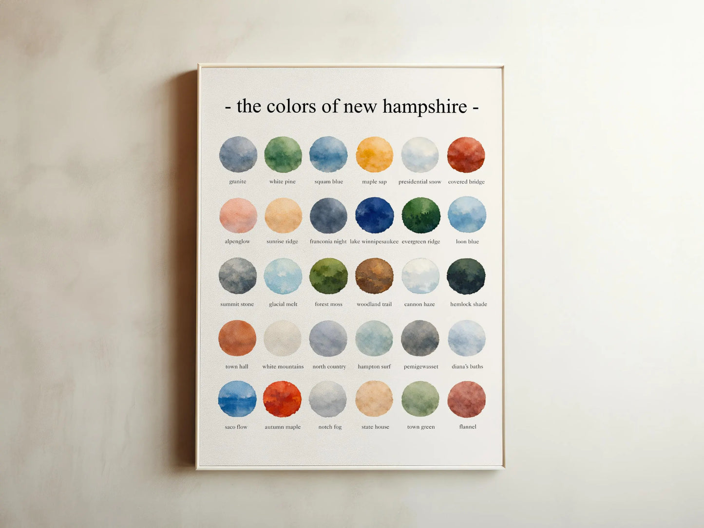 The Colors of New Hampshire - Watercolor Print