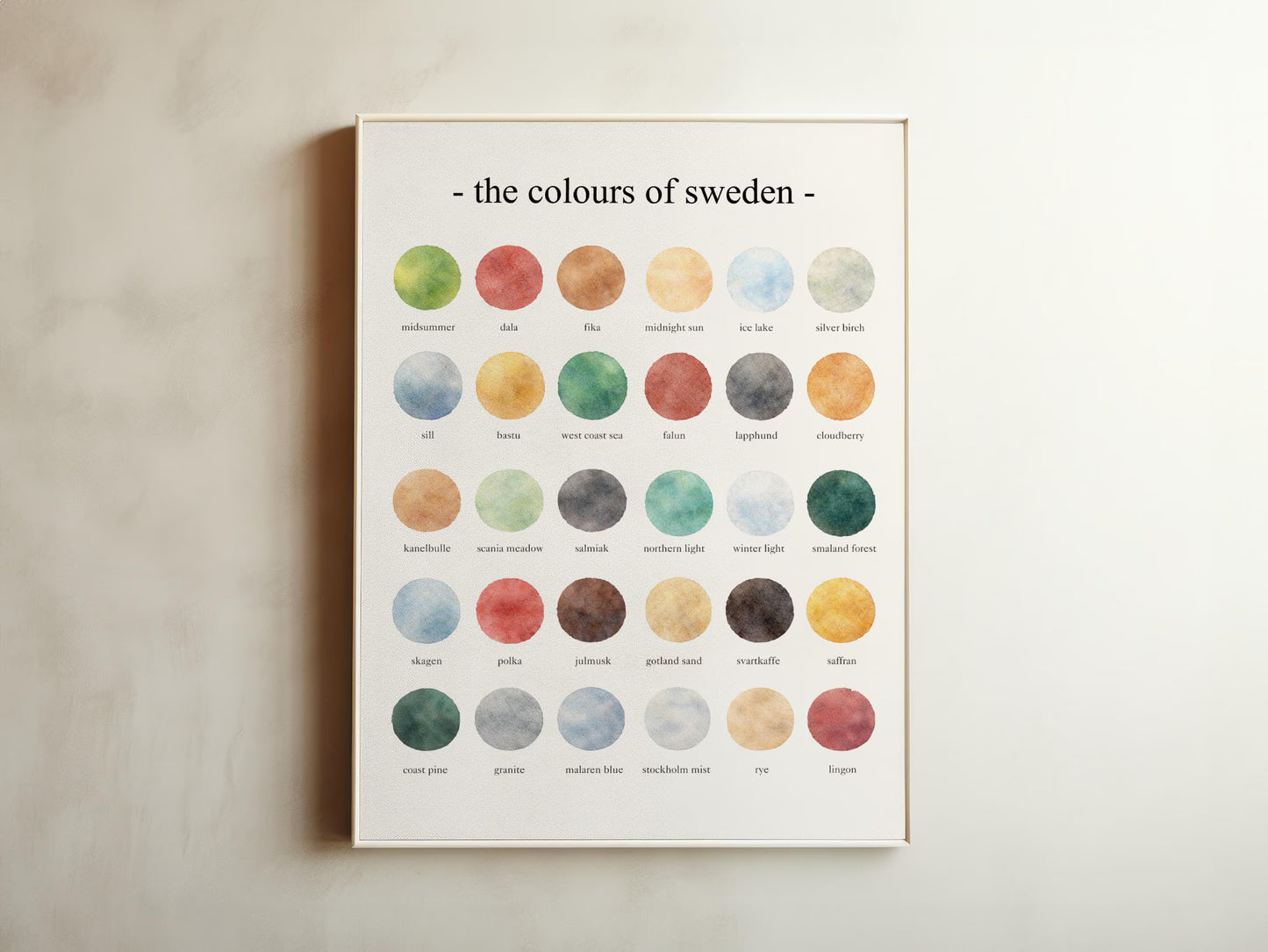The Colours of Sweden - Watercolor Print