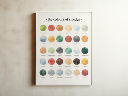 The Colours of Sweden - Watercolor Print