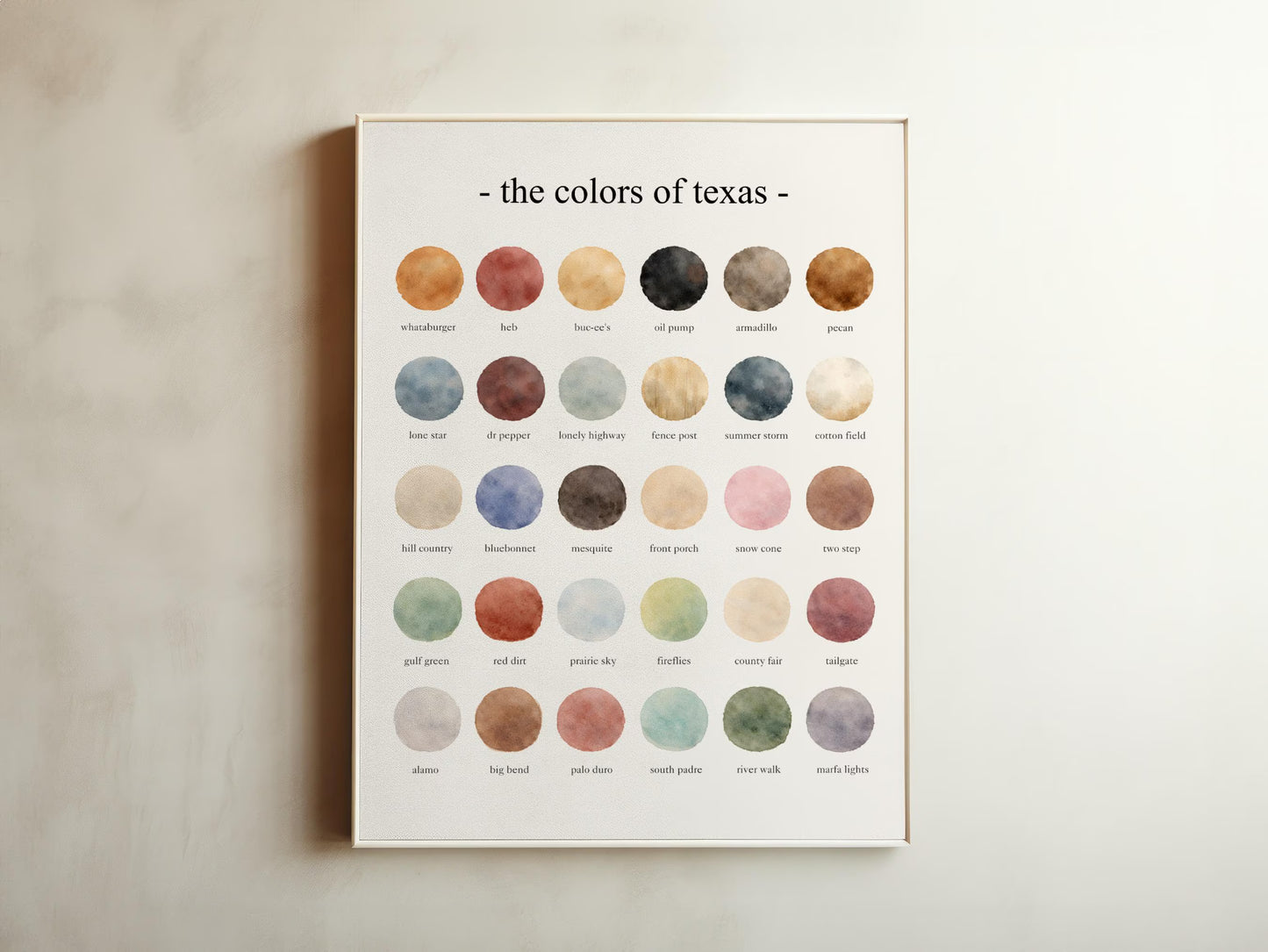 The Colors of Texas - Watercolor Print