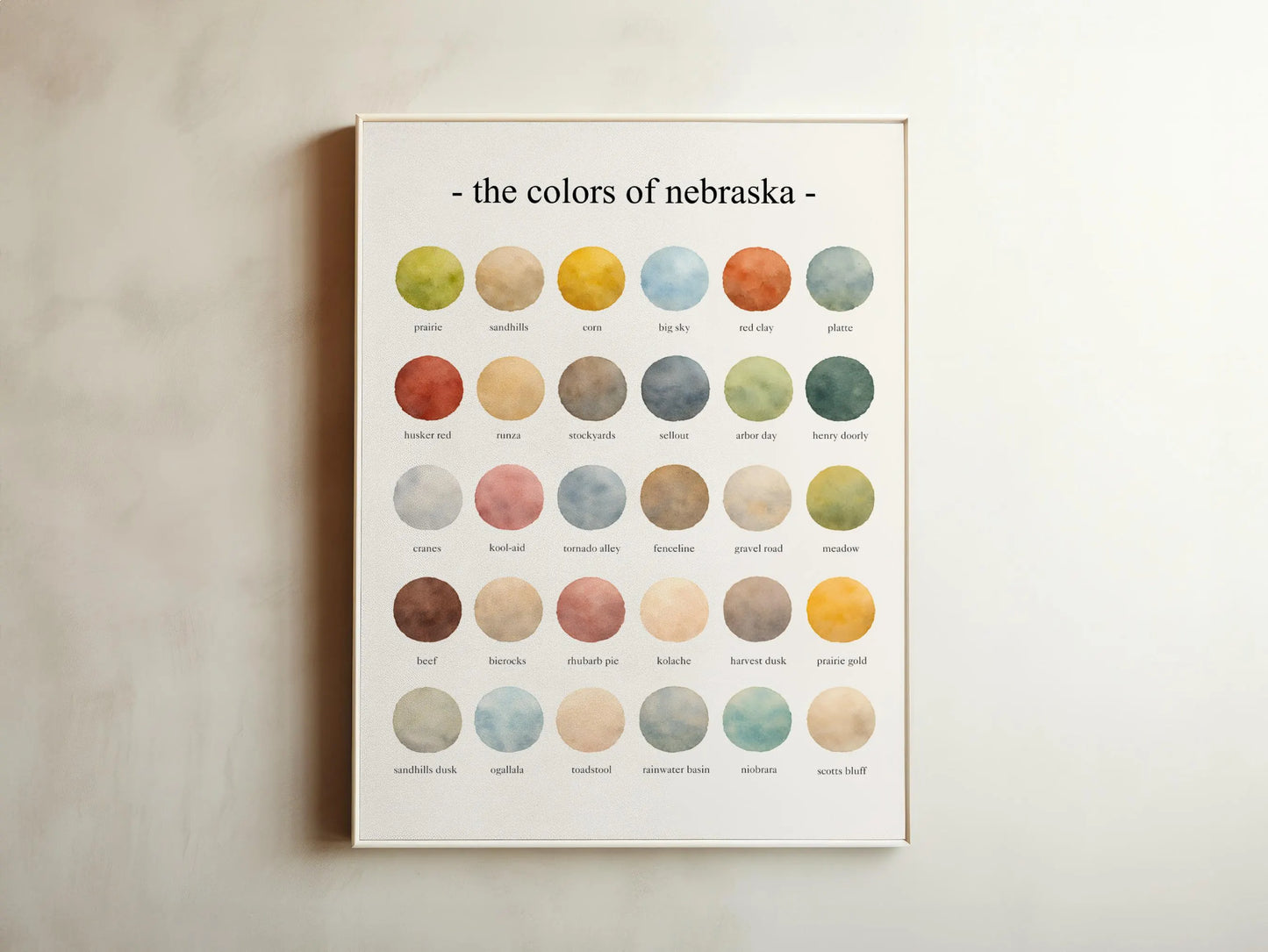 The Colors of Nebraska - Watercolor Print