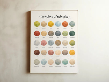 The Colors of Nebraska - Watercolor Print