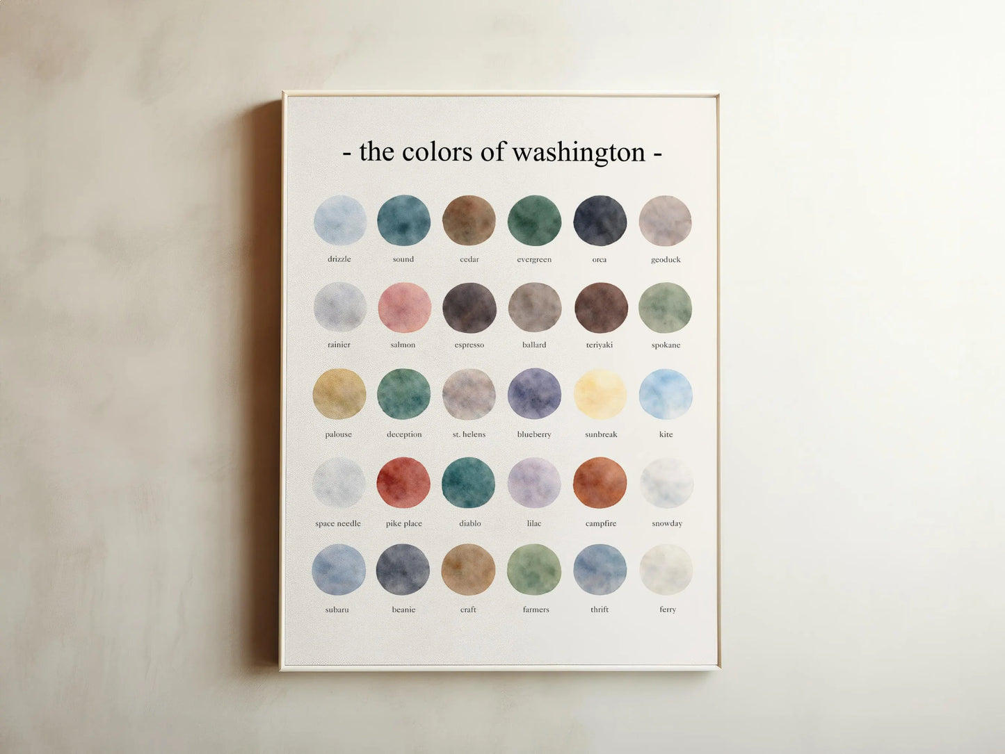 The Colors of Washington - Watercolor Print