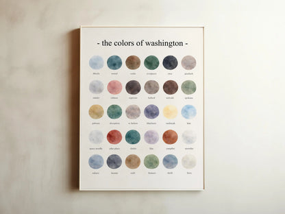 The Colors of Washington - Watercolor Print