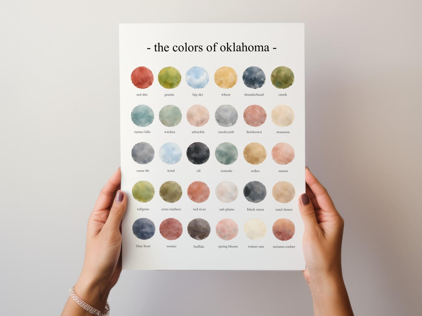 The Colors of Oklahoma - Watercolor Print