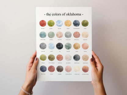 The Colors of Oklahoma - Watercolor Print