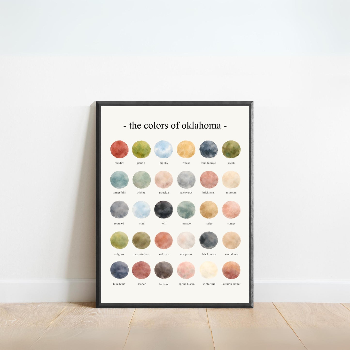 The Colors of Oklahoma - Watercolor Print