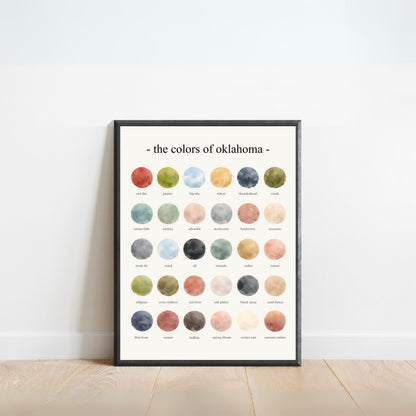 The Colors of Oklahoma - Watercolor Print