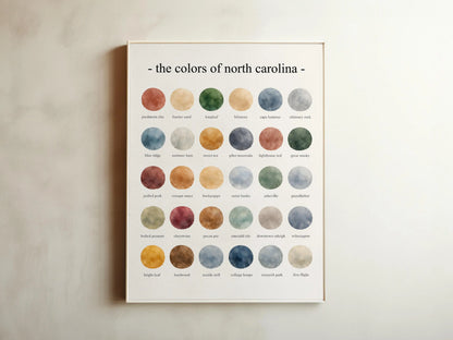 The Colors of North Carolina - Watercolor Print