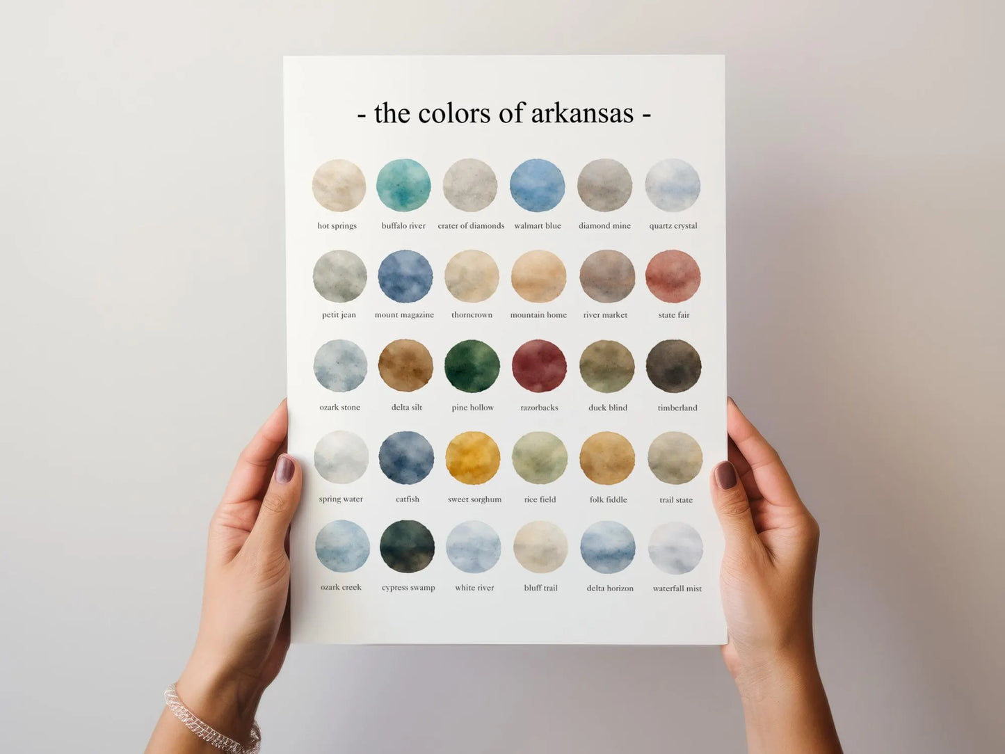 The Colors of Arkansas - Watercolor Print