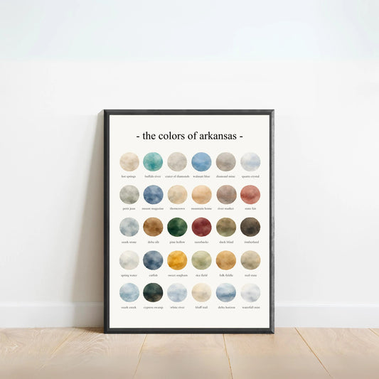 The Colors of Arkansas - Watercolor Print