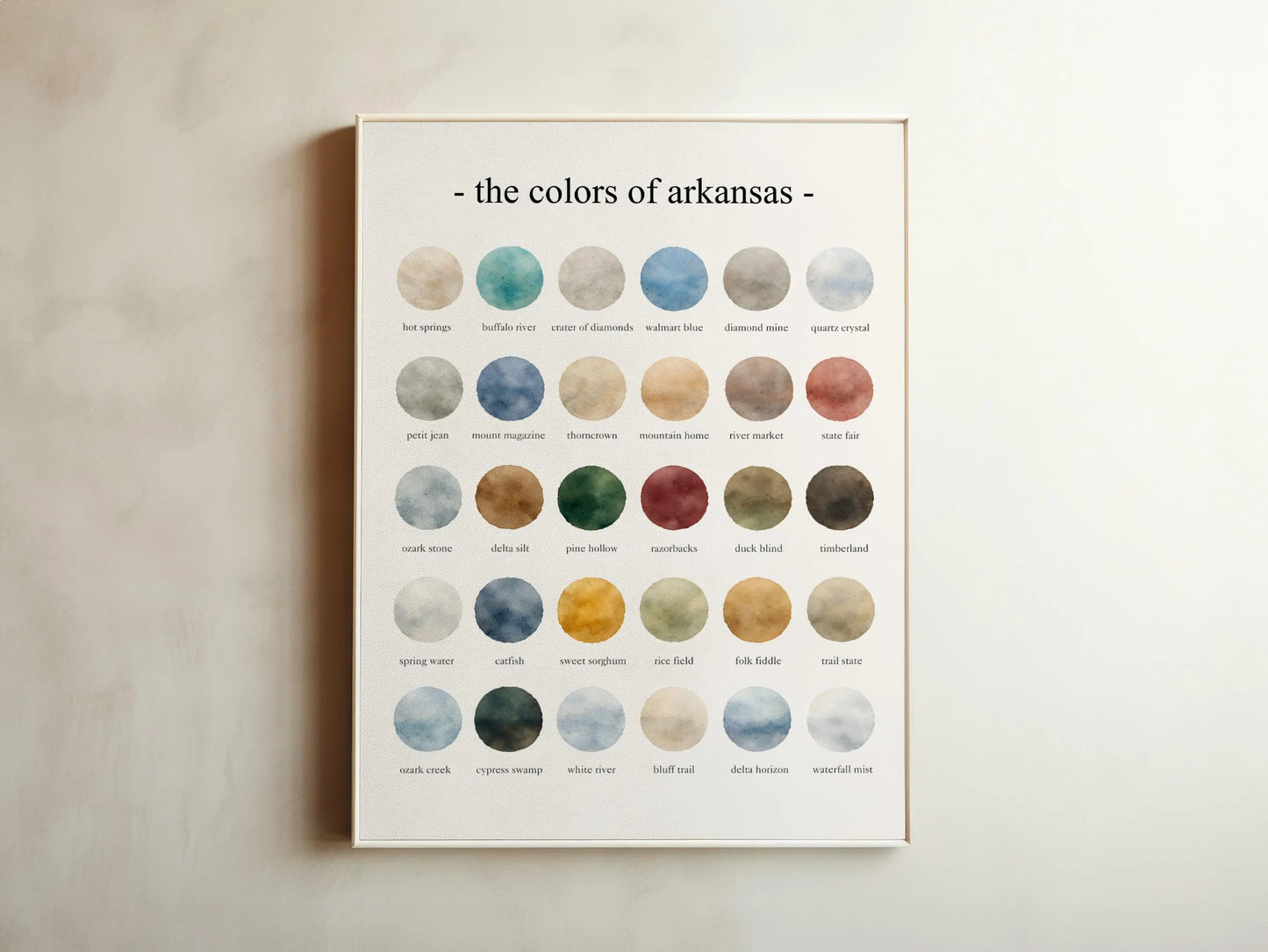 The Colors of Arkansas - Watercolor Print