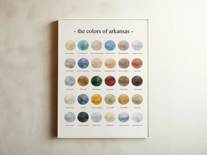 The Colors of Arkansas - Watercolor Print