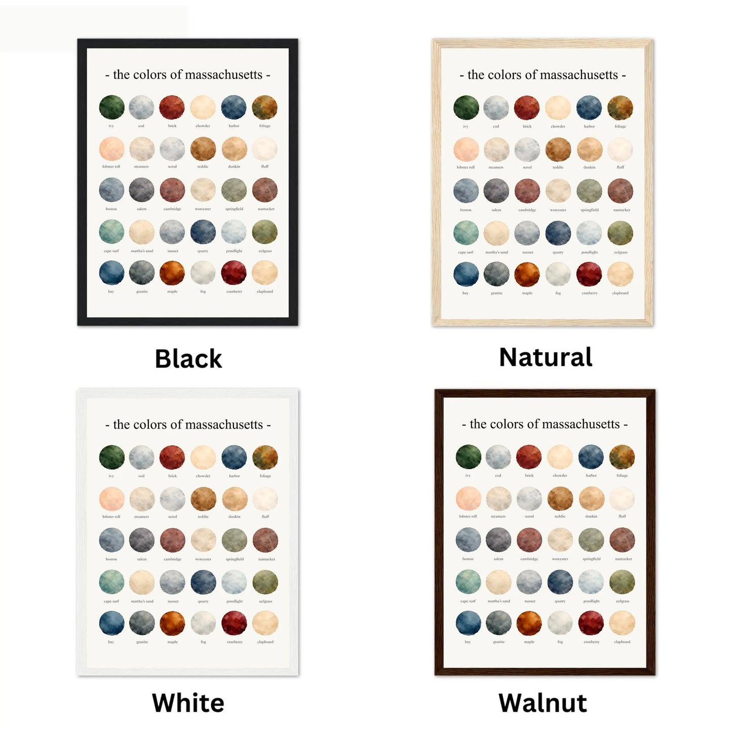 The Colors of Massachusetts - Watercolor Print