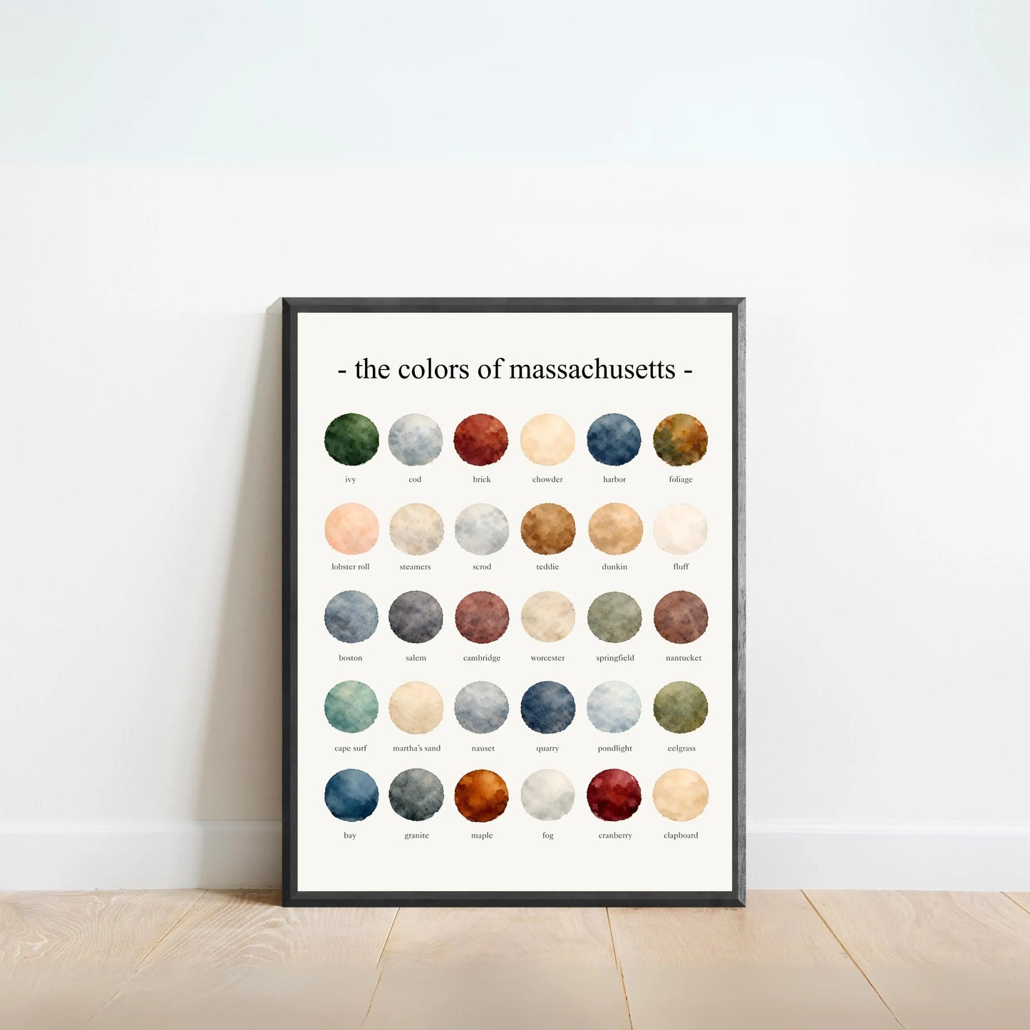 The Colors of Massachusetts - Watercolor Print