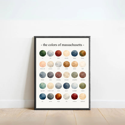 The Colors of Massachusetts - Watercolor Print