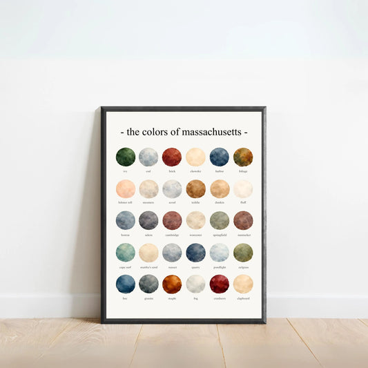 The Colors of Massachusetts - Watercolor Print