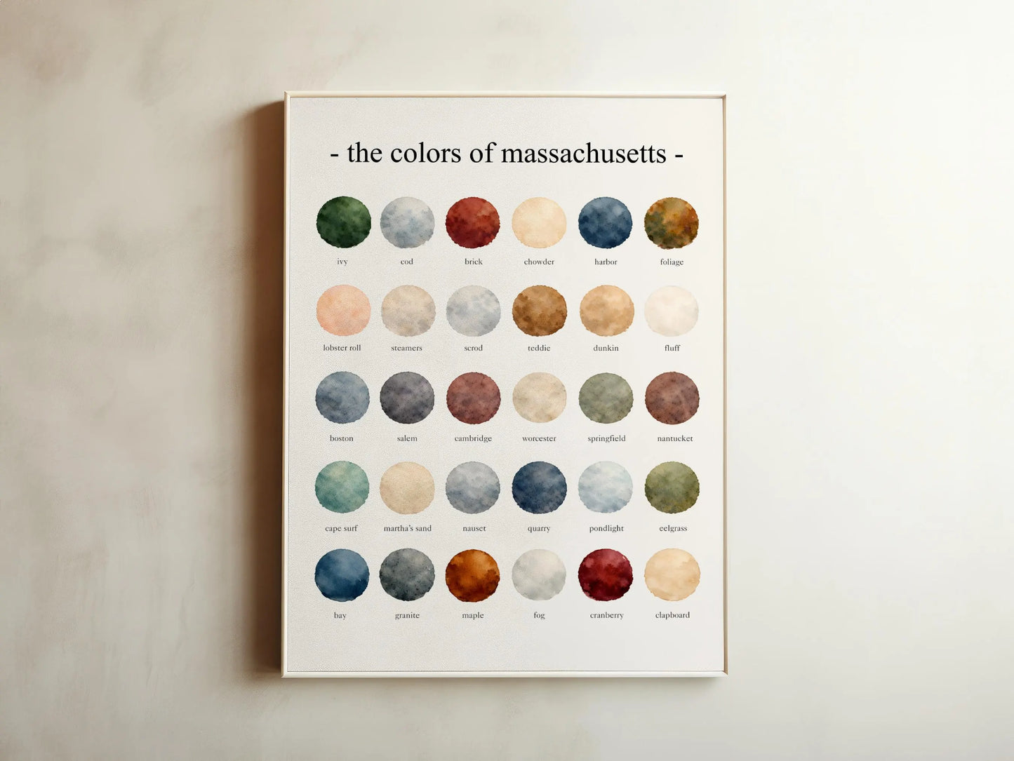 The Colors of Massachusetts - Watercolor Print