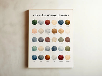 The Colors of Massachusetts - Watercolor Print