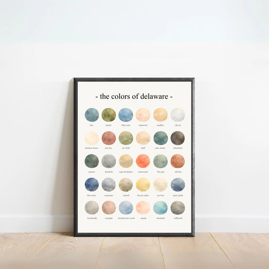 The Colors of Delaware - Watercolor Print
