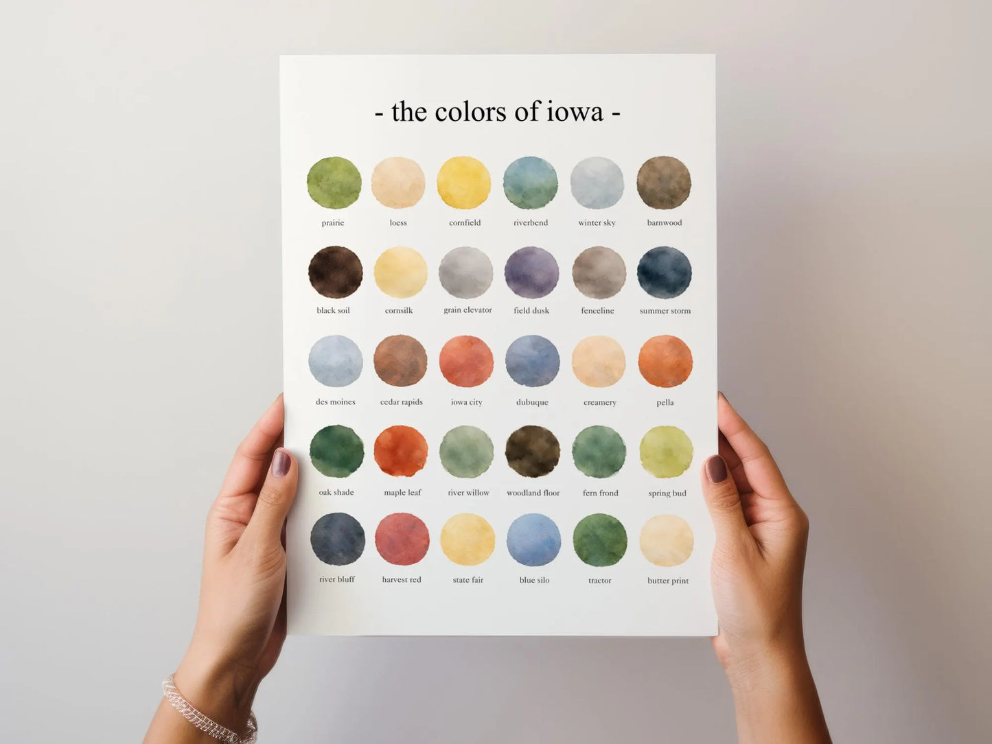 The Colors of Iowa - Watercolor Print