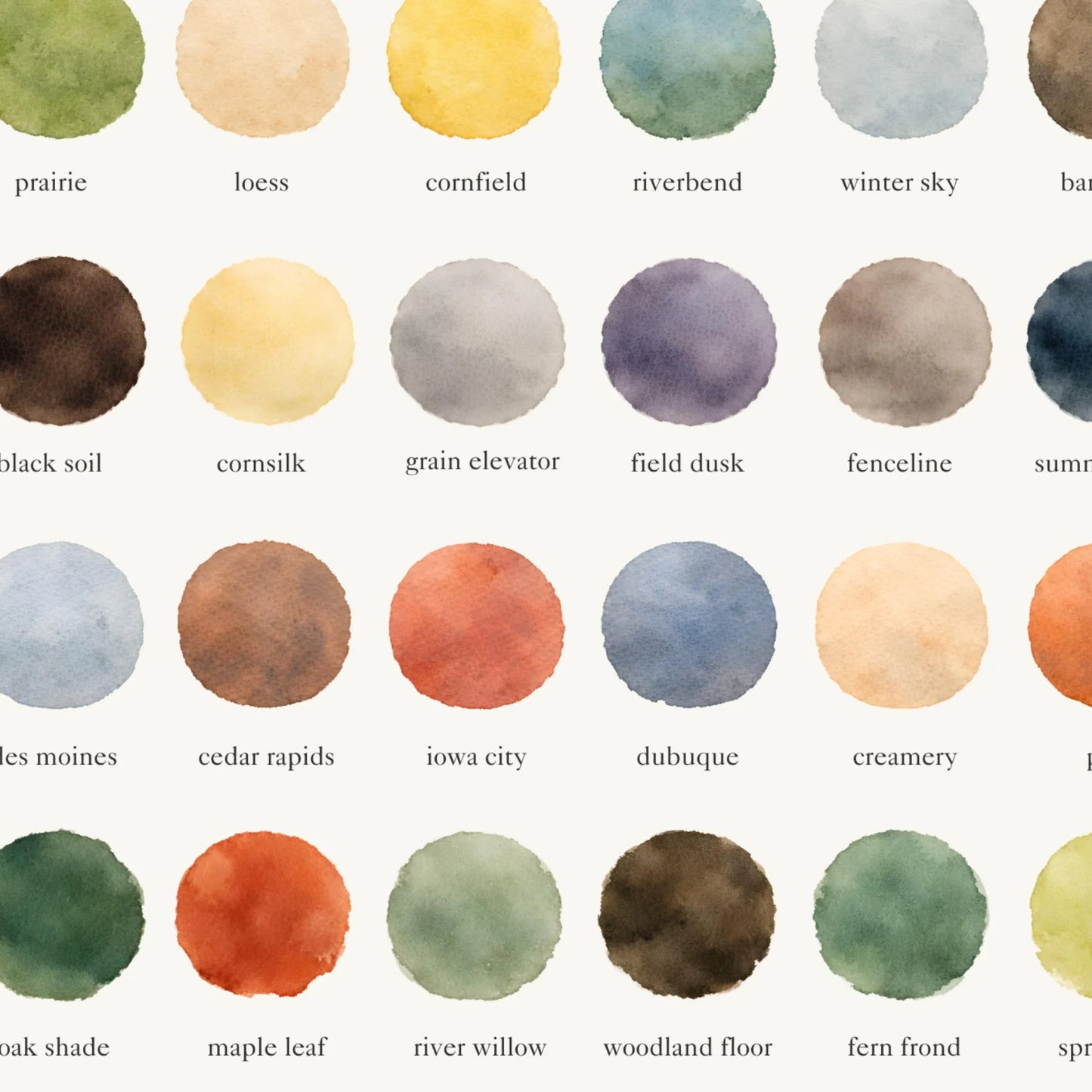 The Colors of Iowa - Watercolor Print