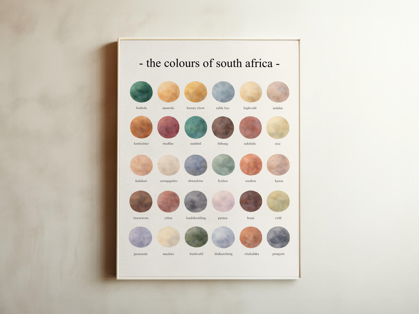 The Colours of South Africa - Watercolor Print