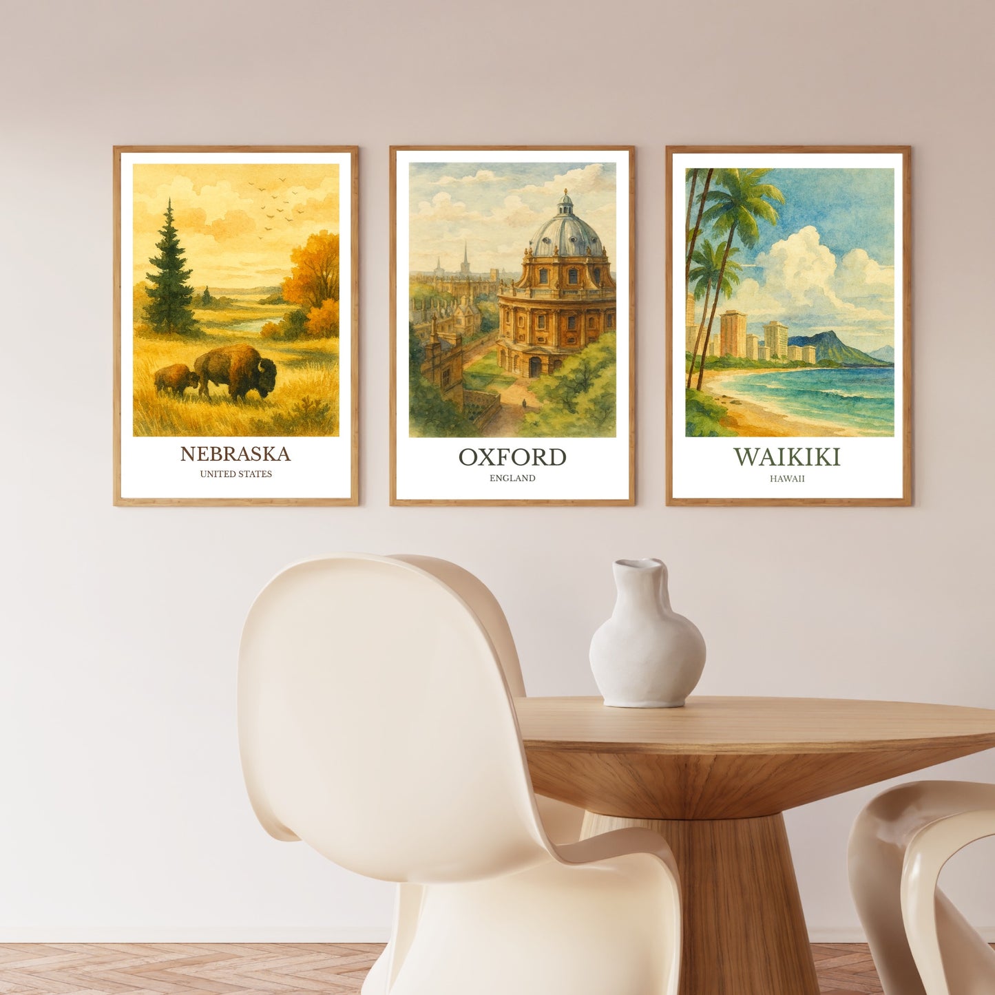 Oxford, Watercolor design poster, England Print, Oxford Wall Art