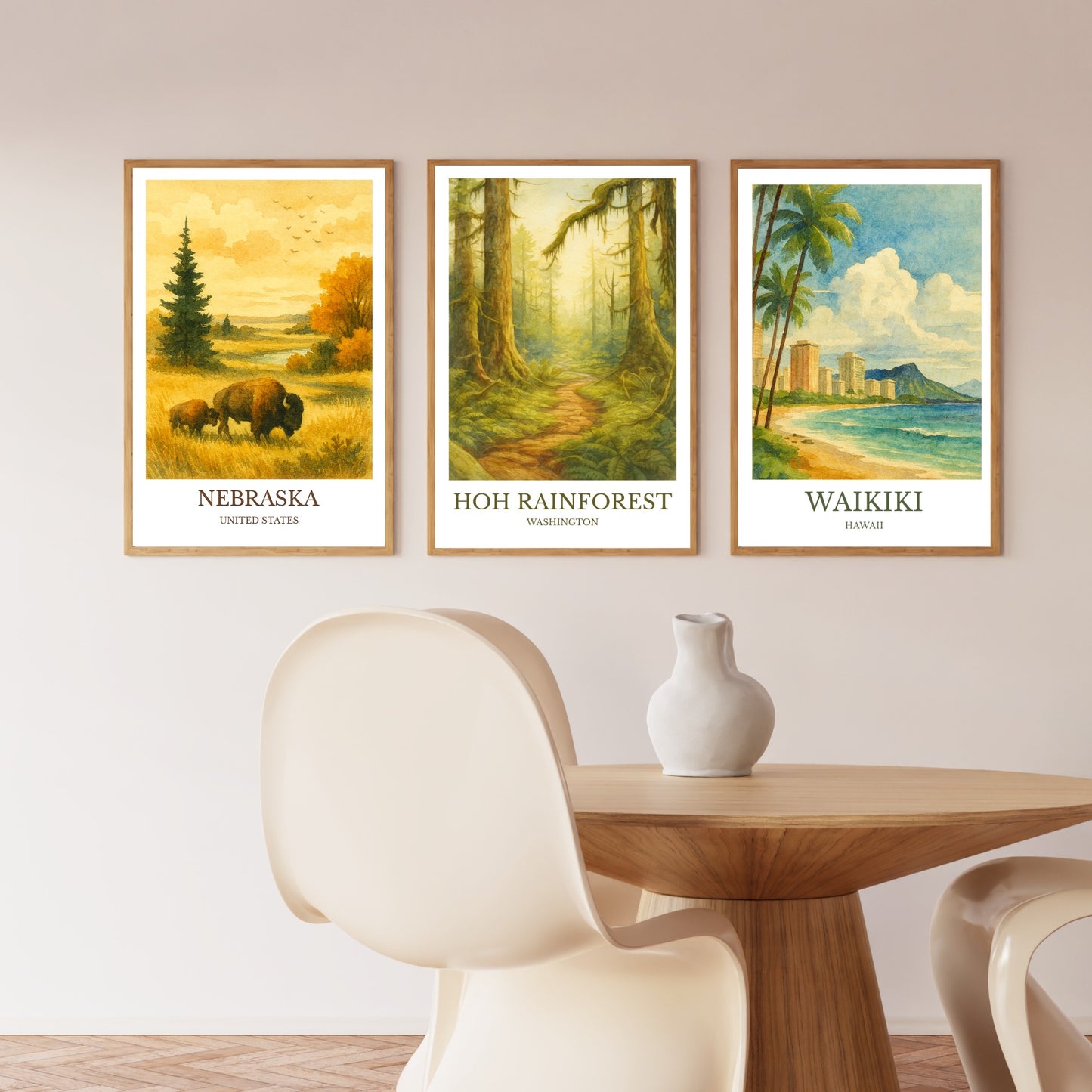 Hoh Rainforest, Watercolor design poster, Washington Print, Hoh Rainforest Wall Art