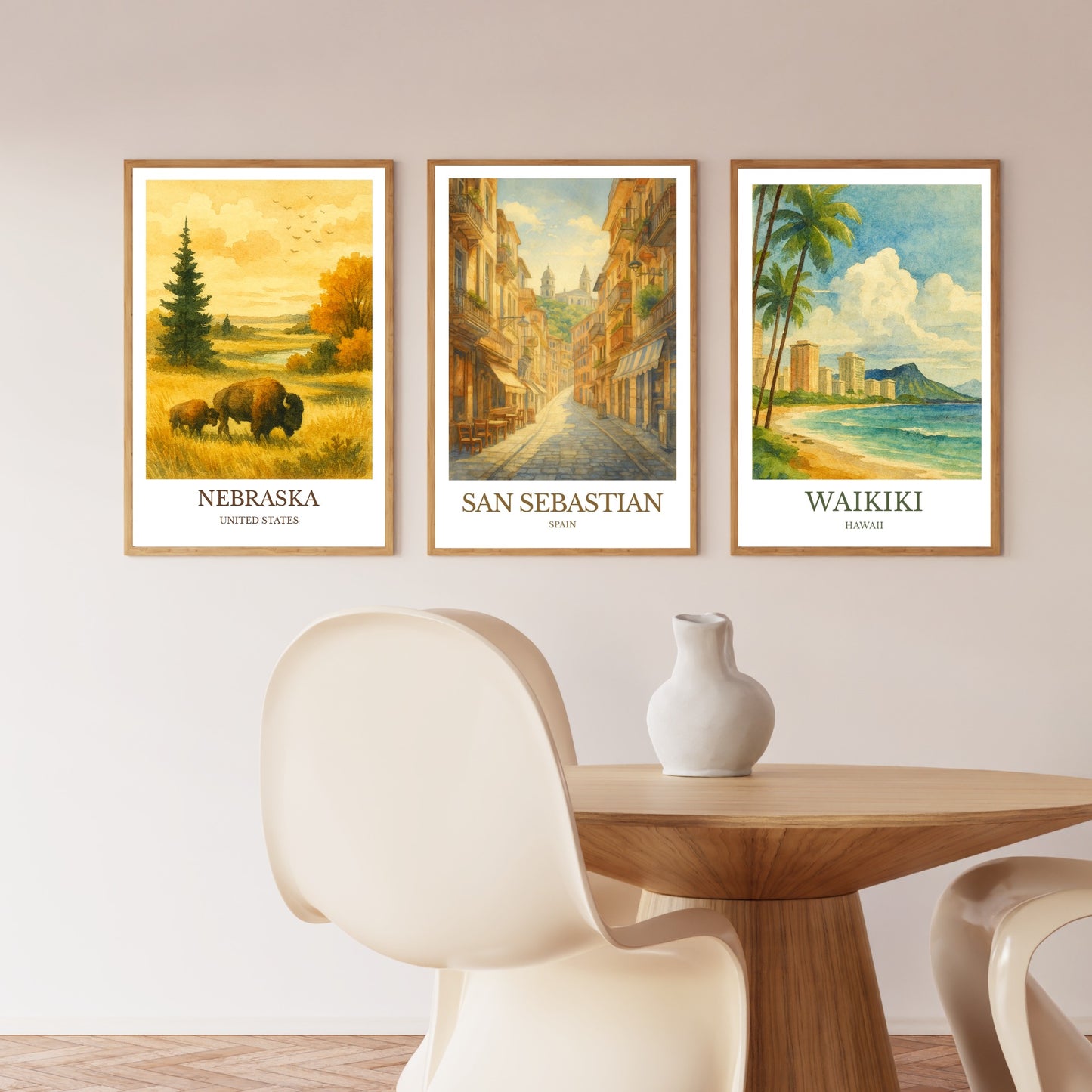 San Sebastián, Watercolor design poster, Spain Print, San Sebastián Wall Art